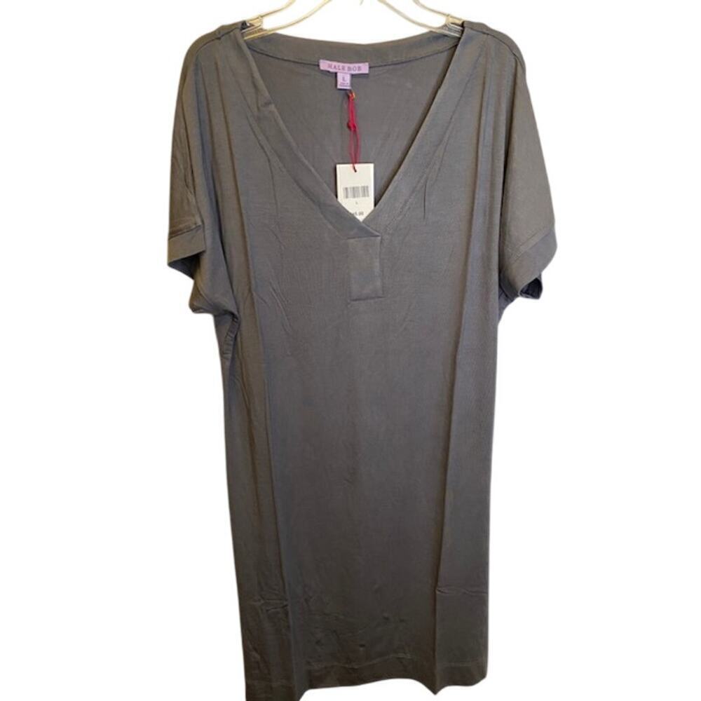 Hale Bob Pajama Sleep Dress Nightgown Gray Size Large‎ Soft Stretchy NWT
